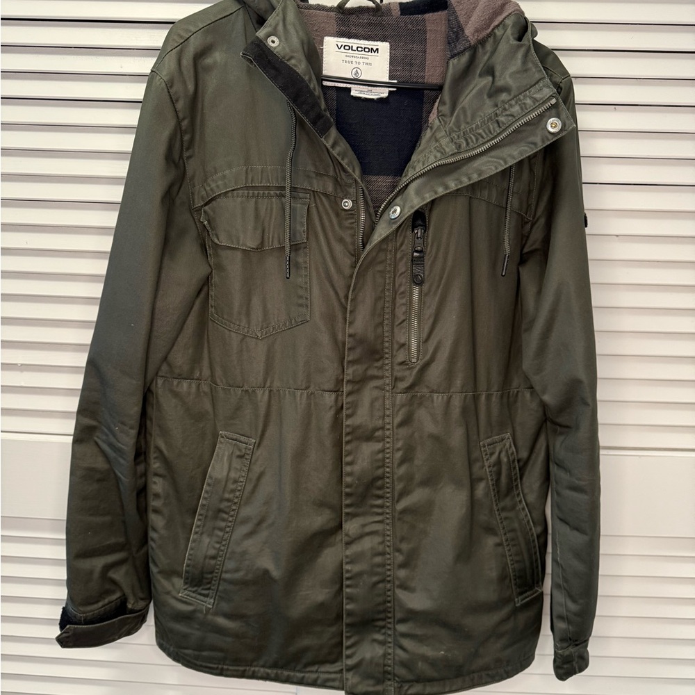 Volcom Men's Olive Monrovia INS Snowboarding Jacket